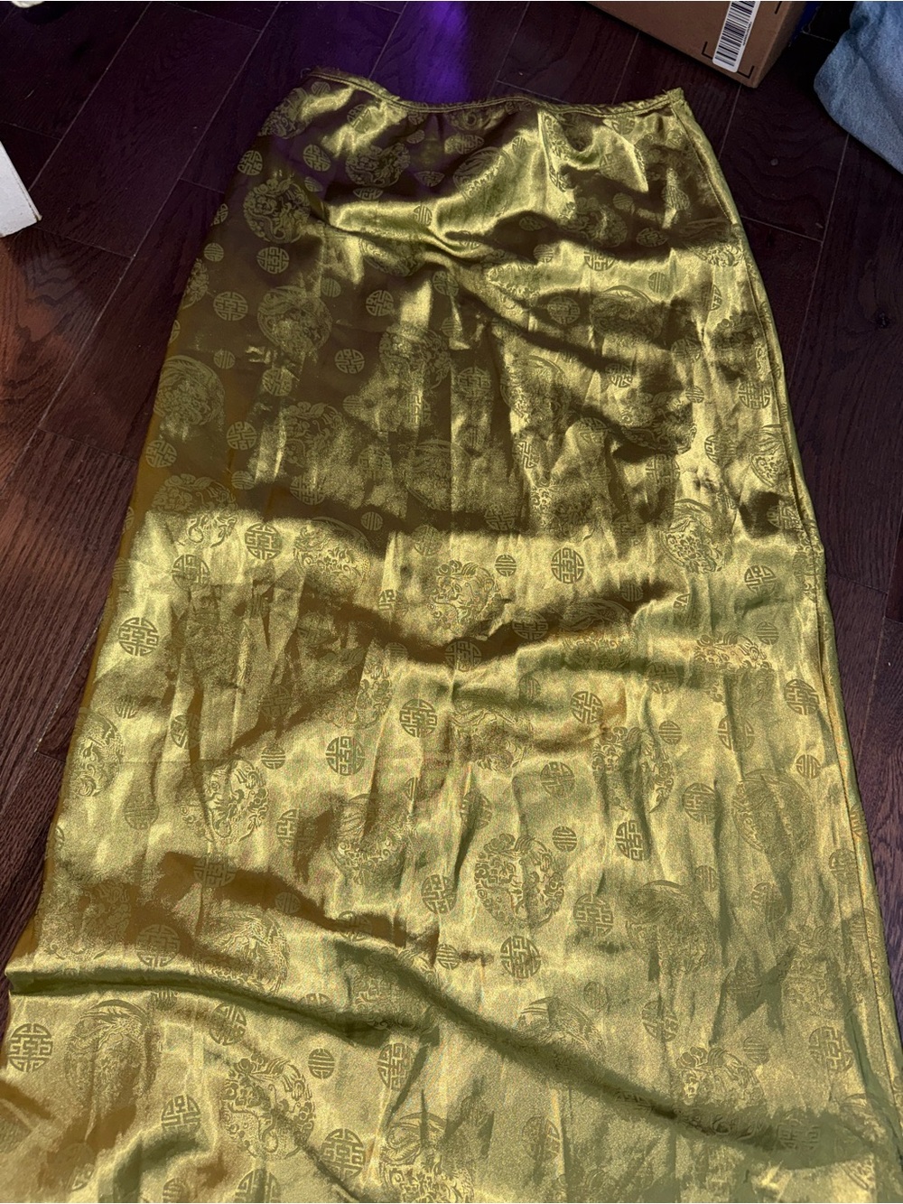 Princess Polly Metallic Gold Jacquard Maxi Skirt